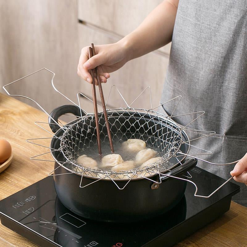 Multi-Function Stainless Steel Collapsible Frying Basket