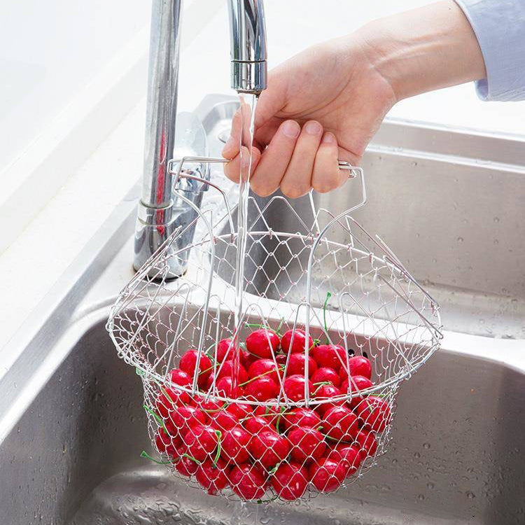 Multi-Function Stainless Steel Collapsible Frying Basket