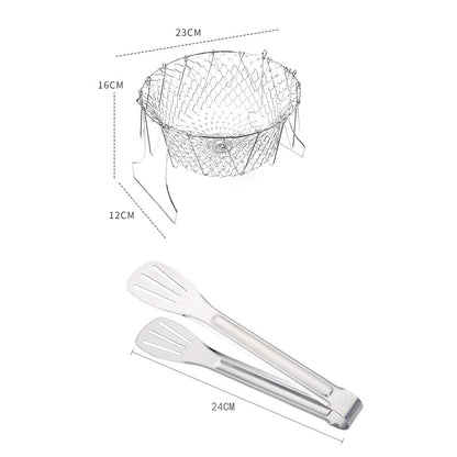 Multi-Function Stainless Steel Collapsible Frying Basket
