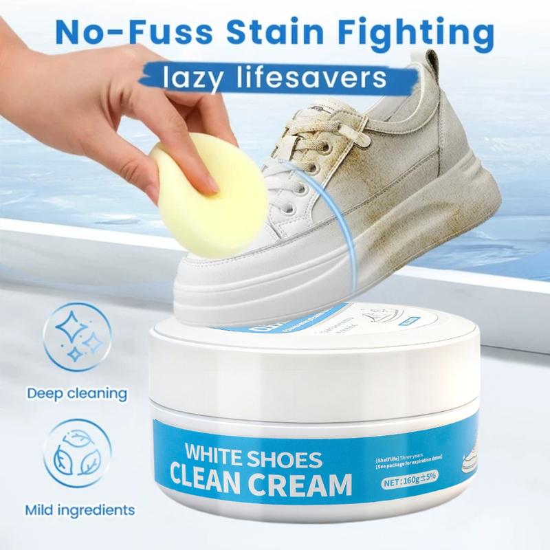 👉As low as $7.99 each ✅Multipurpose No-Wash White Shoe Cleaner Cream with Built-in Sponge for Leather Silicon Car Interiors