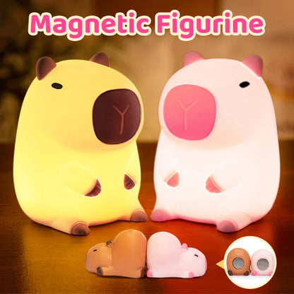 🎁Perfect Gift🎁Sleeping Capybara Breathing Panda Squishy Silicone Companion Sound LED Night Light