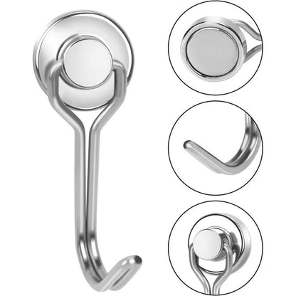 180° Swivel Swing Magnetic Hooks 40LBS – Strong Neodymium Hooks for Cruise Cabins, Kitchen, Fridge & Other Magnetic Surfaces!