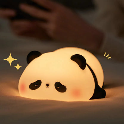🎁Perfect Gift🎁Sleeping Capybara Breathing Panda Squishy Silicone Companion Sound LED Night Light
