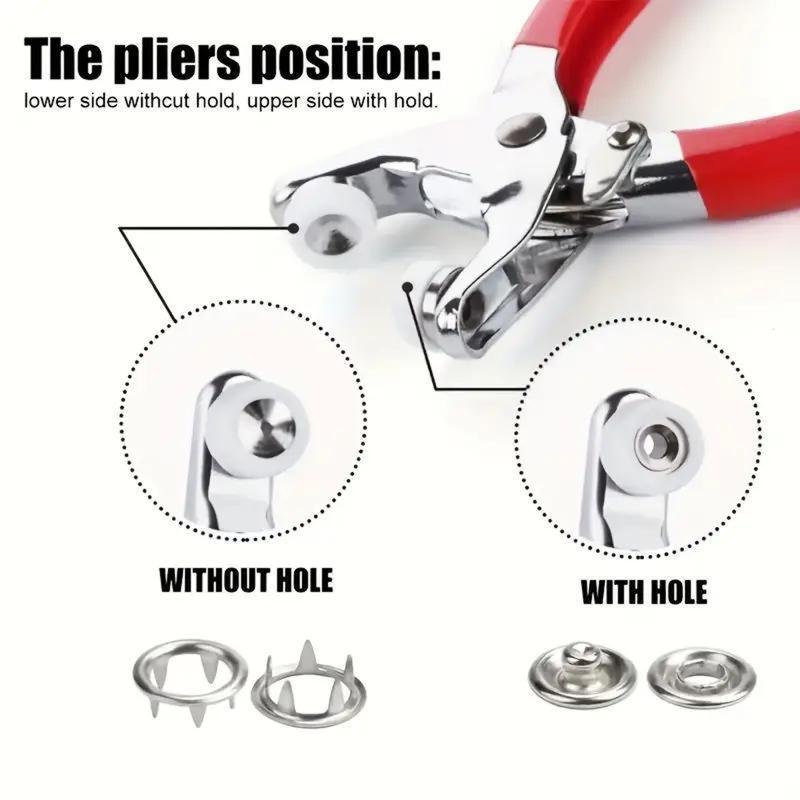 Manual Pressure Pliers Sewing Button Tool Kit for DIY Clothing & Hat