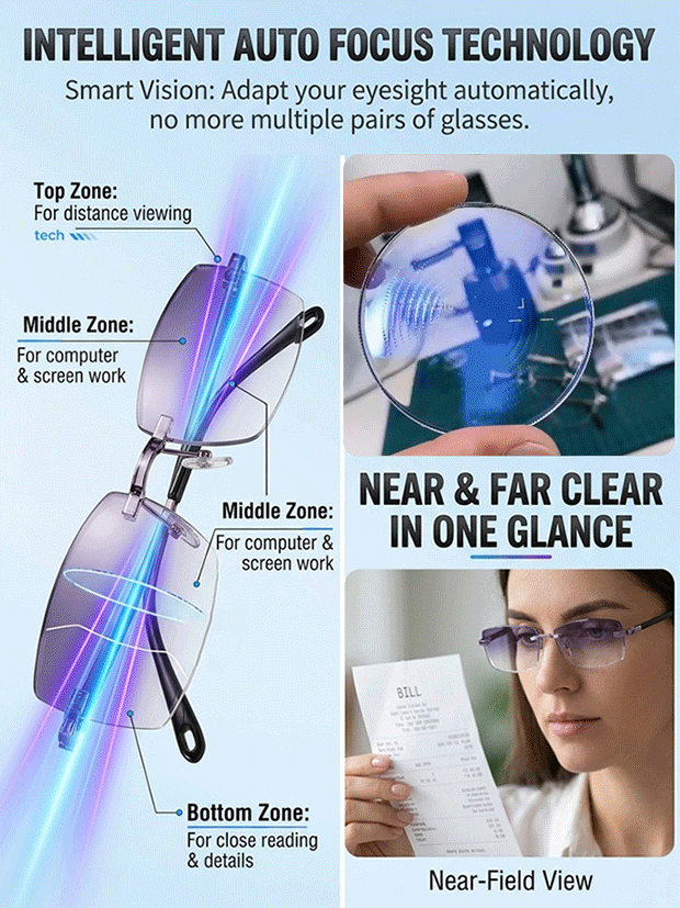 🔥Last day Hot Sale Aslow as $9.99 each🔥Smart Zoom Diamond-Cut Reading Glasses!