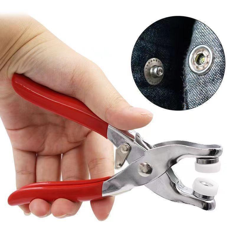 Manual Pressure Pliers Sewing Button Tool Kit for DIY Clothing & Hat