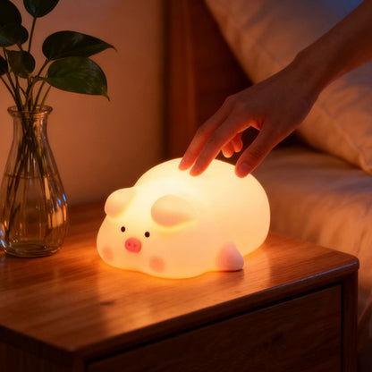 🎁Perfect Gift🎁Sleeping Capybara Breathing Panda Squishy Silicone Companion Sound LED Night Light