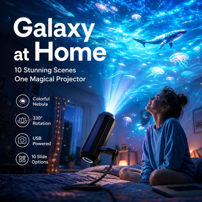 🔥Plug-and-Play HD Galaxy & Ocean Projector Night Light🥳50,000+ Happy Users!