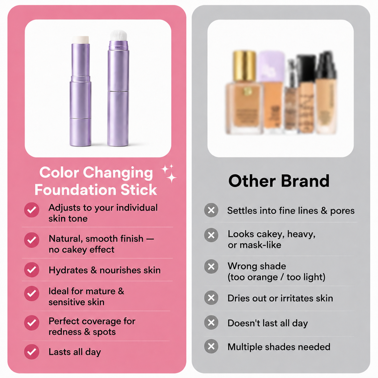 🔥Final 2 Hour 76% OFF🔥 Color Changing Foundation Stick